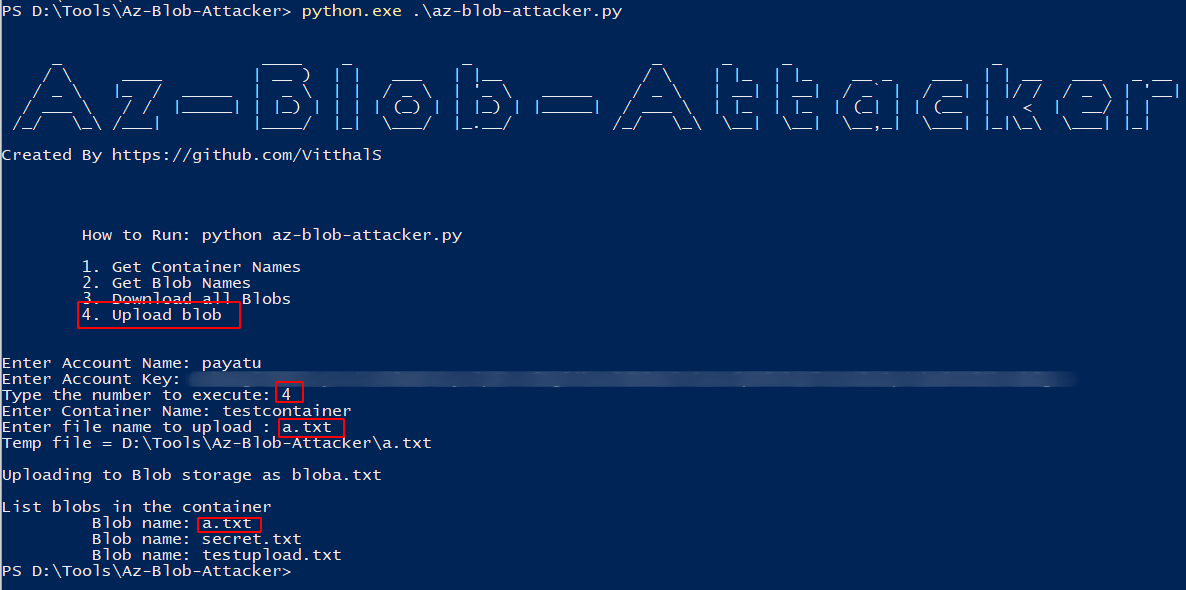 GitHub VitthalS/AzBlobAttacker You can check below blog post on